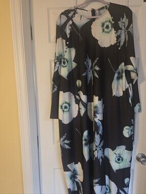 ASOS Curve Black Maxi Dress with Floral Print